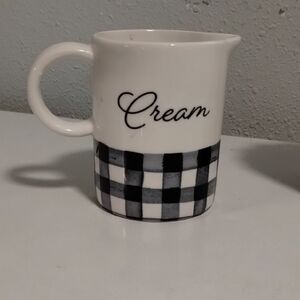 Source Unknown Black and White Checkered Cream Pitcher